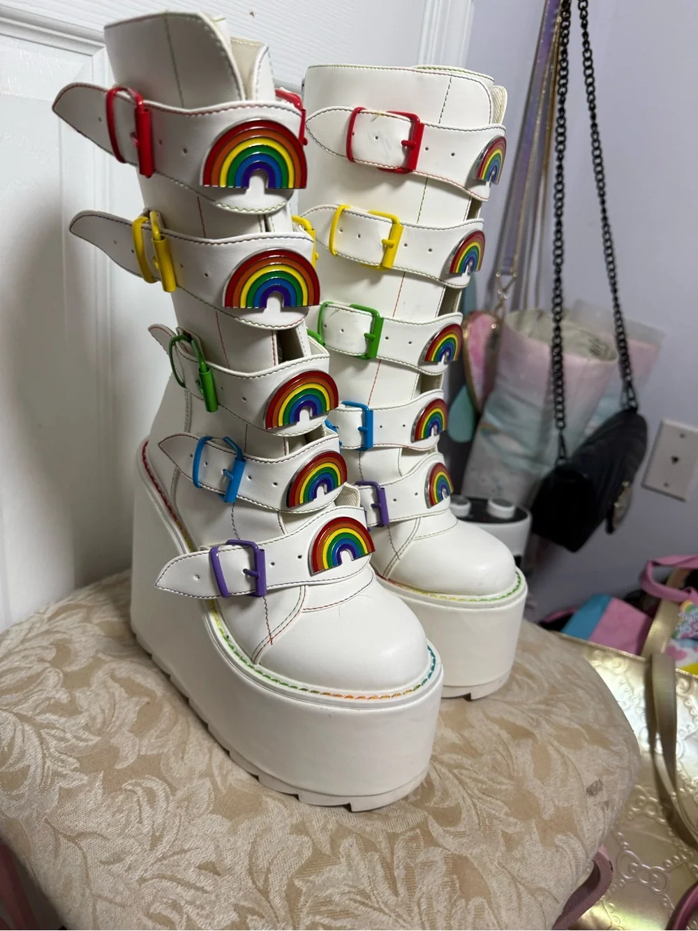 Y.R.U rainbow platform boots